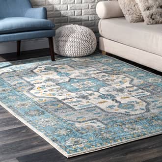 Light Blue Bosphorus Tribal Crux Medallion rug