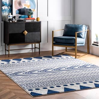 6' 7" x 9' Geometric Banded Rug secondary image