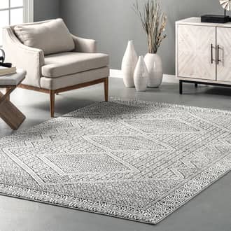 Light Gray Primavera Diamond Mosaic rug - Geometric Rectangle 12' x 15'