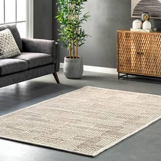 Ivory Zen Valley Hadley Textured Stripes rug - Contemporary Rectangle 6' x 9'