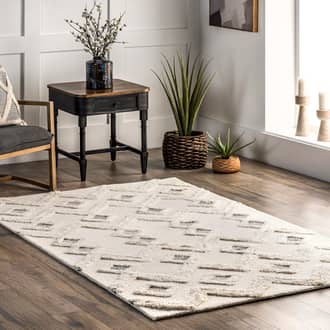 Ivory Savanna Shaggy Diamond Droplets rug
