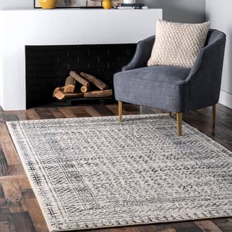 Light Gray Opell Checkered Diamonds rug - Transitional Round 6'