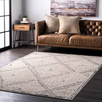 Ivory Opell Dotted Trellis rug - Contemporary Round 8'