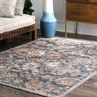 Blue Tylestone Floral Mosaic rug - Transitional Rectangle 5' x 8'