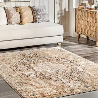 Beige Ecstatica Arborous Medallion rug - Traditional Rectangle 6' x 9' 6in