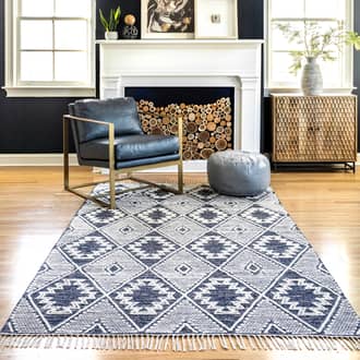 Blue Weldon Aztec Harlequin rug - Contemporary Rectangle 7' 6in x 9' 6in