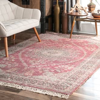 Multi Botaniq Oriental Ogee Medallion Tassel rug - Natural Fibers Rectangle 5' x 8'