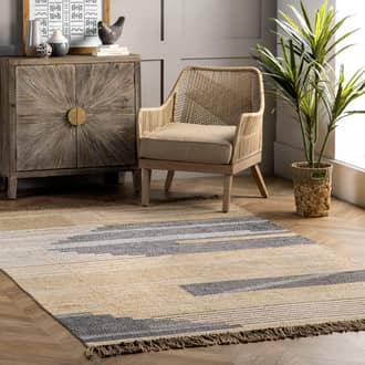 Beige Dunewood Jute Abstract rug - Contemporary Rectangle 5' x 8'