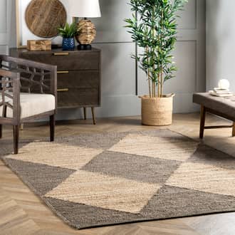 Gray Staccato Jute Harlequin Trellis rug - Casuals Rectangle 3' x 5'