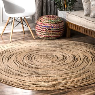 Natural Gyrare Swirl Braided Jute rug