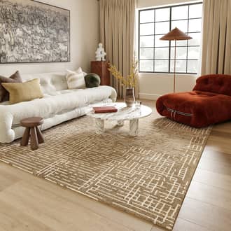 Natural Dendera Sherry Jute Striped rug - Farmhouse Rectangle 5' x 8'