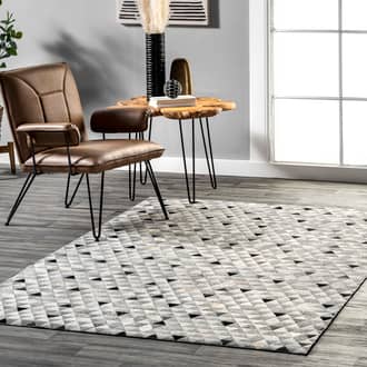 Gray Mandovi Ruby Leather Mosaic rug - Casuals Rectangle 5' x 8'