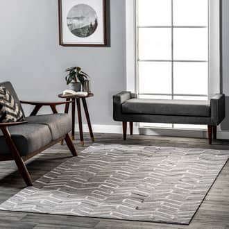 Gray Mandovi Miriam Leather Reverse Herringbone rug - Casuals Rectangle 8' x 10'