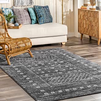 Dark Gray Gothamite Soft Tribal Panel rug