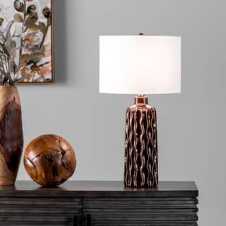 24-inch Textured Ceramic Rippled Table Lamp secondary image
