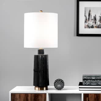 31-inch Fluted Ceramic Block Table Lamp secondary image