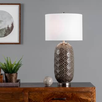 30-inch Textured Ceramic Star Trellis Table Lamp secondary image