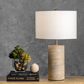 21-inch Striped Wood Column Table Lamp secondary image