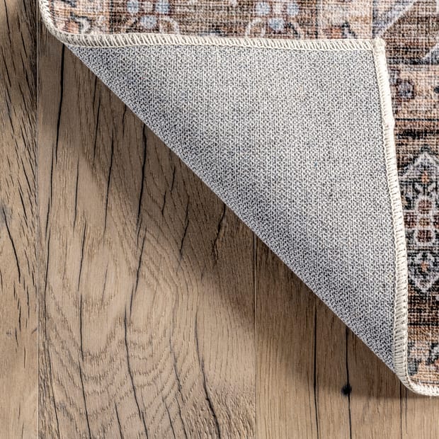 Rain Haven Zella Washable Vintage Light Brown Rug
