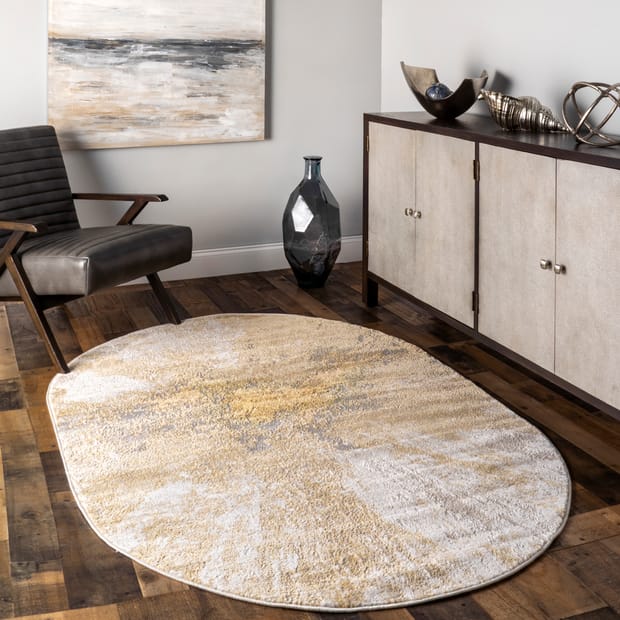Alchemist Splatter Abstract Gold Rug