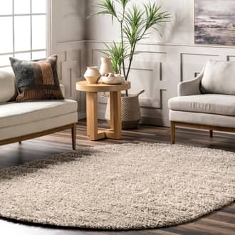 6' 7" x 9' Dream Solid Shag with Tassels Rug secondary image