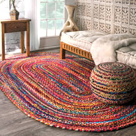 Floor Decor 4X6 Ft Area Rag Rug Home Decor Colorful Cotton Rug 3X5 Ft Chindi Rug 