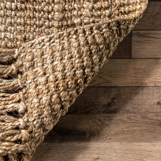 Maui Chunky Jute Tasseled Natural Rug