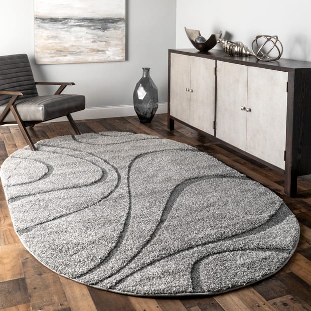 Venice Shaggy Curves Dark Gray Rug