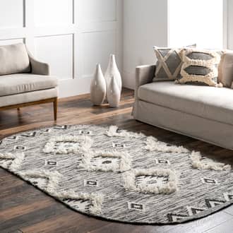 Shaggy Moroccan Lattice Fringe Rug secondary image