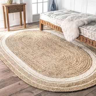 5' x 8' Jute Braided Saturn Border Rug secondary image