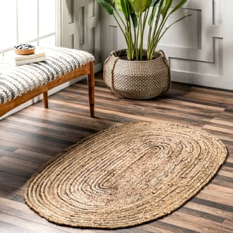 3' x 5' Swirl Braided Jute Rug secondary image