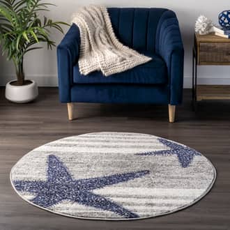 4' Starfish And Stripes Rug secondary image