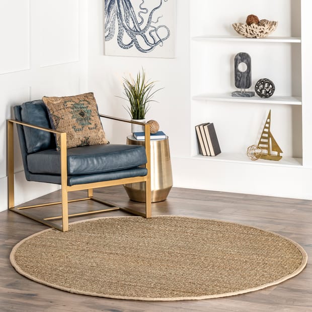 Maui Seagrass With Border Beige Rug, Living Room Rugs 9×12