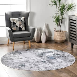 6' Faded Abstract Washable Rug secondary image