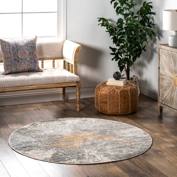 Alchemist Splatter Abstract Silver Rug