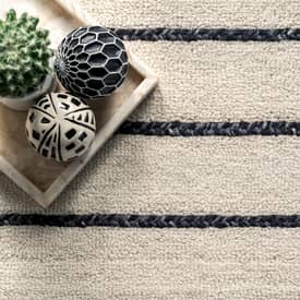 Ivory Thalia Modern Pinstriped Diamond Area Rug