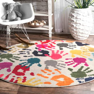 5' Handprint Collage Rug secondary image