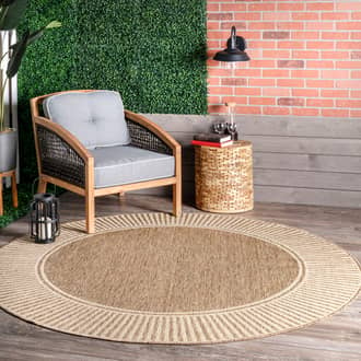 Striped Border Indoor/Outdoor Flatweave Rug secondary image