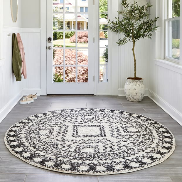 Temara Moroccan Tasseled Off White Rug