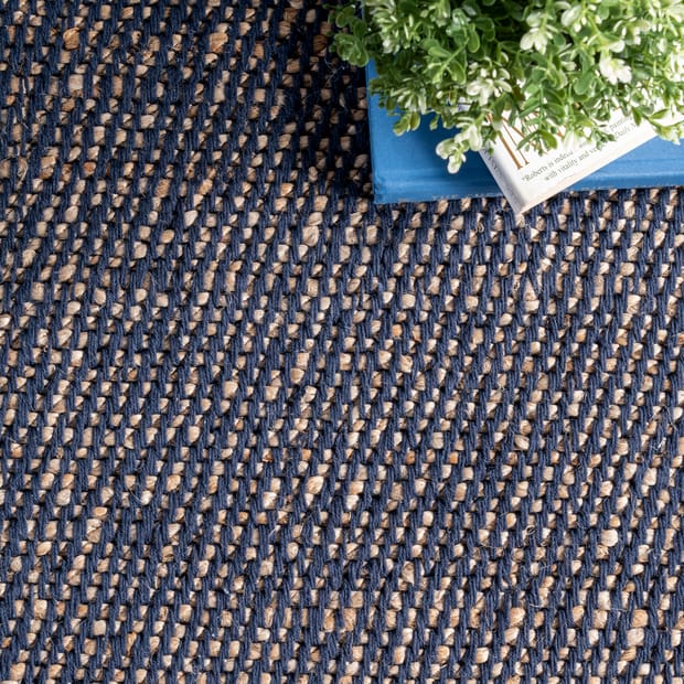 Arenite Flatweave Solid Tassel Blue Rug