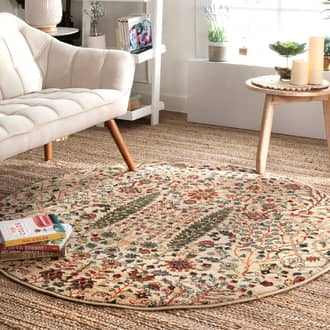 5' Floral Fringed Rug secondary image