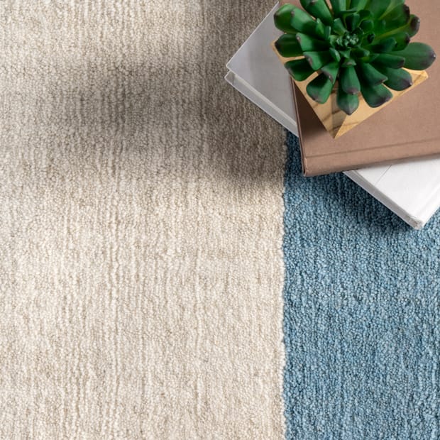 Elegance Solid Border Baby Blue Rug