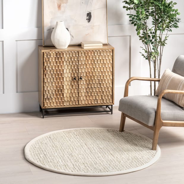 Maui Chunky Jute Tasseled Off White Rug