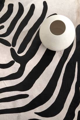 7' X 6' PROMO Standard Zebra Print Brazil Cow Hide Rug Zebra Cowhide Rug Size 