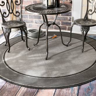 7' 6" Monochrome Bordered Indoor/Outdoor Rug secondary image
