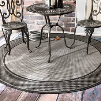 6' Monochrome Bordered Indoor/Outdoor Rug secondary image