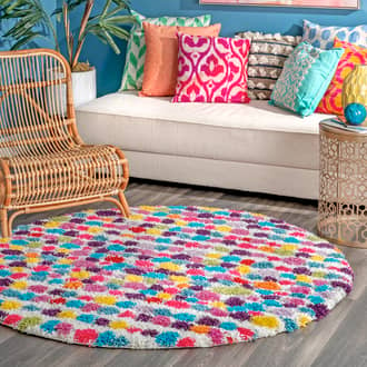 Kids Dotted Striped Shag Rug secondary image