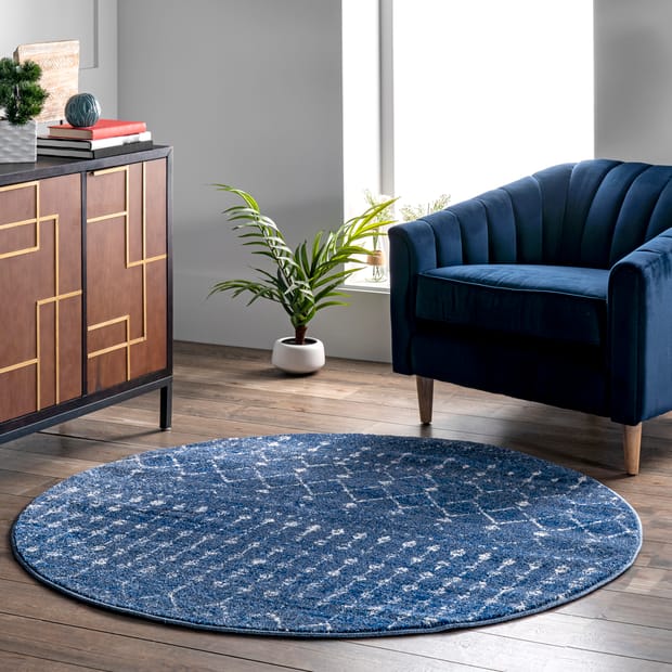 Bosphorus Moroccan Trellis Dark Blue Rug