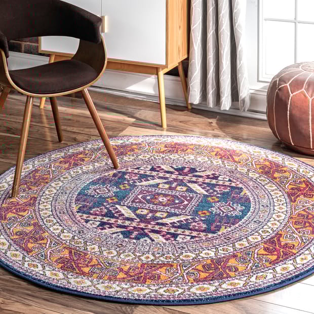 Bosphorus Paneled Geometric Navy Rug