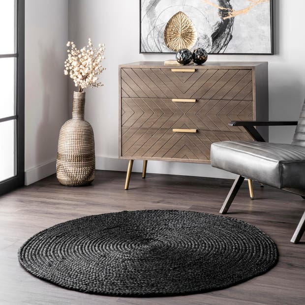 Maui Jute Braided Black Rug